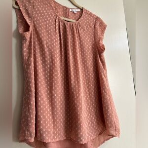 DR2 Peach Blouse with Subtle dotted Patterns